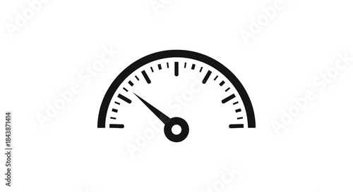 A black gauge with a needle pointing to a moderate value simple design silhouette