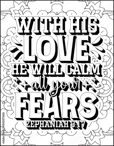 Bible Verse Coloring Page for Adults. Holy Bible Quote Coloring Page