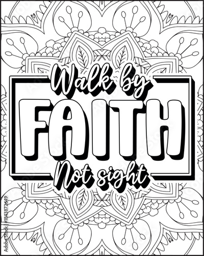 Bible Verse Coloring Page for Adults. Holy Bible Quote Coloring Page
