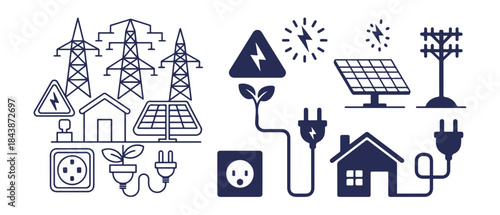 Electricity power supply line and renewable energy systems for home and industry connection infrastructure