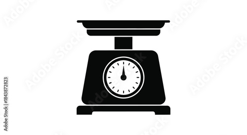 A classic scale design depicted in a striking black and white silhouette