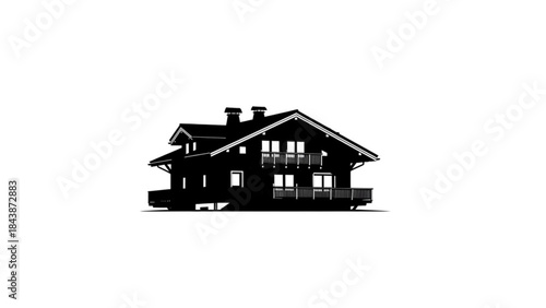 A large house with a balcony and a deck on a