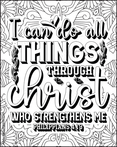 Bible Verse Coloring Page for Adults. Holy Bible Quote Coloring Page