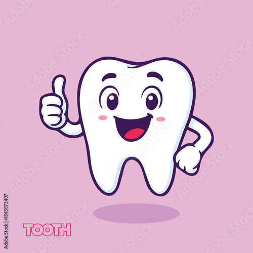 cute tooth Thumbs-Up Pose One hand giving a thumbs up, one on the hip tooth,teeth,dental,dentistry,dentist,smile,oral,health,hygiene,clean,care,whitening,brace,braces,implant,cavity,decay,enamel,gum,g