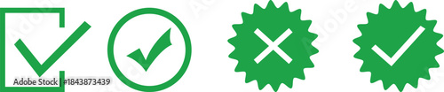 Green Checkmark and Cross Icons for Status and Validation