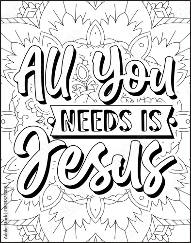 Bible Verse Coloring Page for Adults. Holy Bible Quote Coloring Page
