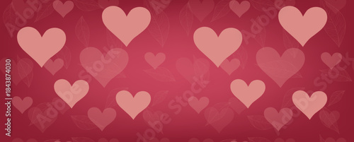 valentine day, valentine seamless pattern with hearts design for fabric, cotton, wallpaper, satin, carpet, leaves