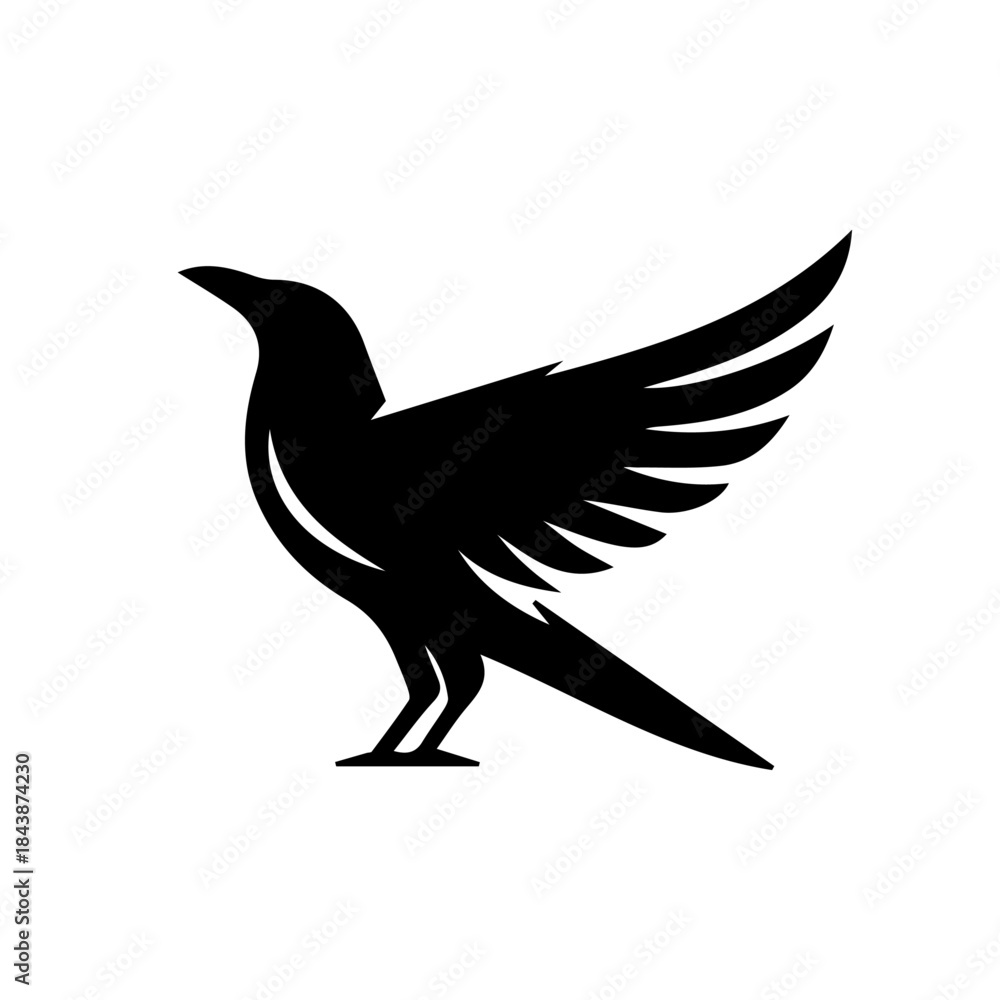 Obraz premium crow on a white background
