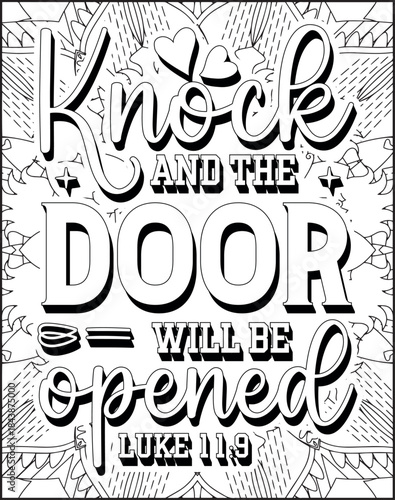 Bible Verse Coloring Page for Adults. Holy Bible Quote Coloring Page