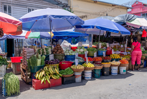 Guyana, Georgestown, fruit and vegetable stalls on the market