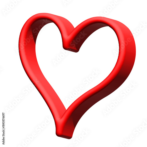 red heart on white background