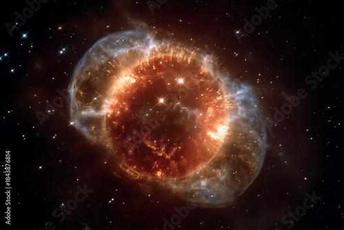 illustration d'une nébuleuse planétaire formée par les résidus d'une supernova (SNR).