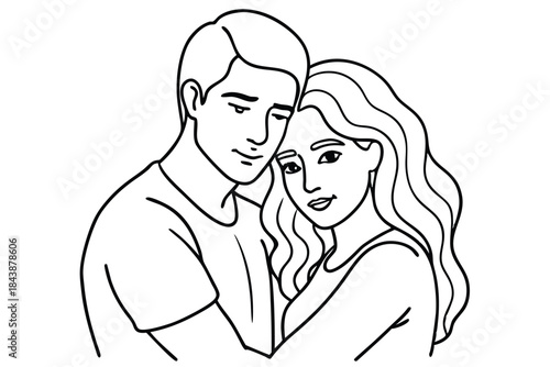 a sweet couple embracing minimalist design