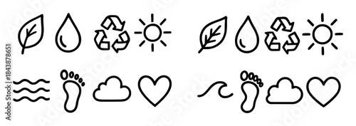 Collection of environmental protection and nature icons vector illustration in modern style design for website mobile app and print