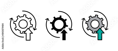 Profit Optimization Icon cost efficiency, financial growth, business strategy, stroke filled and colored icon set.