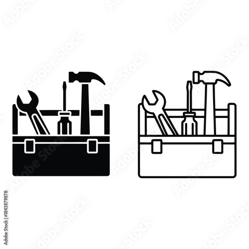 Toolbox with various tools inside