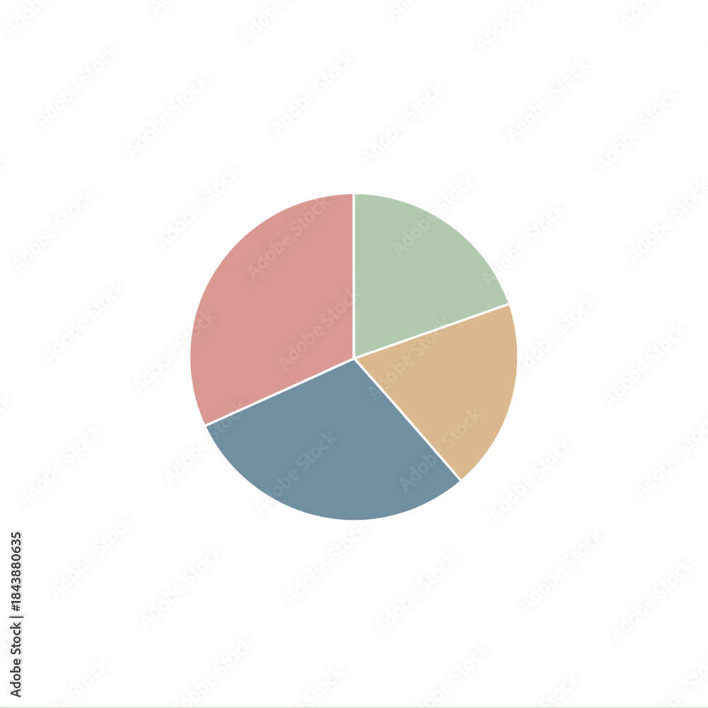 Fototapeta premium A pie chart displays data analysis and information.