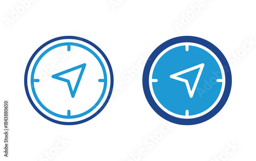 Compass navigation blue and white direction travel