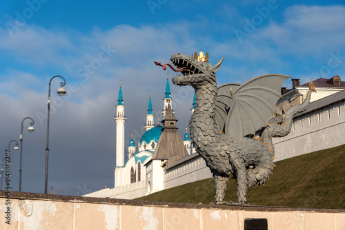 The mythical dragon Zilant sculpture, symbol of the city of Kazan.