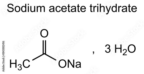 Sodium acetate trihydrate, chemical structure of sodium acetate trihydrate, drug substance