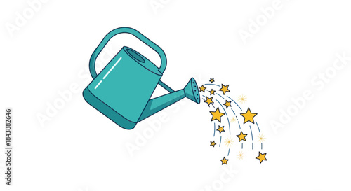 Watering can showering magic stars