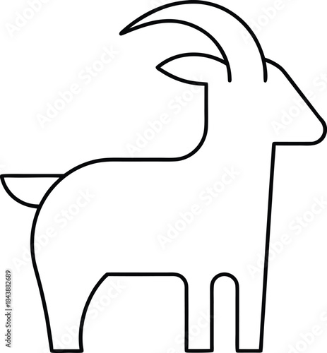 goat icon outline vector illustration on transparent background