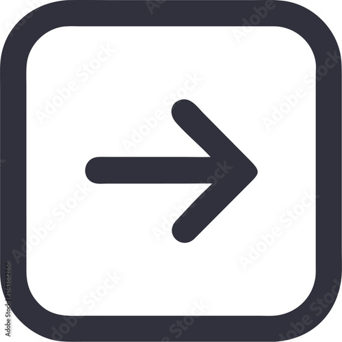 Free Download Black Square Arrow Right Icon on White Background - GFXLoad