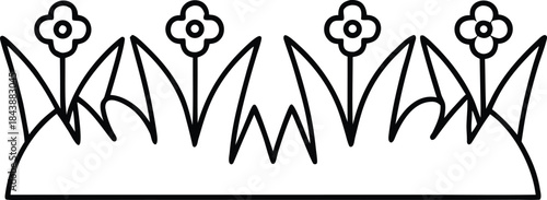 meadow icon outline vector illustration on transparent background