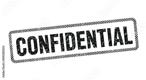 Black grunge-style rubber stamp imprint with the word 'CONFIDENTIAL' in a rectangular border, on a white background.