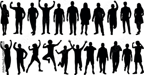 Diverse Silhouettes of People in Dynamic Poses