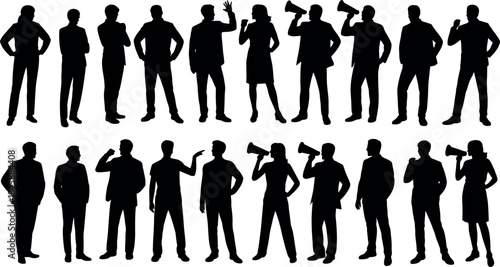 set of people silhouettes in different poses