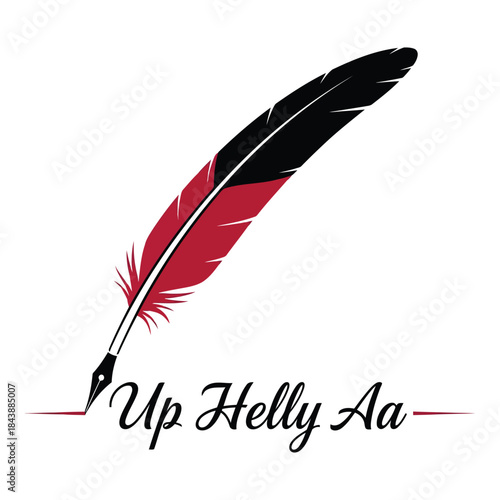 Up helly aa quill pen logo design