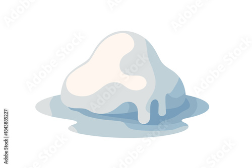 Melting iceberg: abstract flat illustration for environmental themes