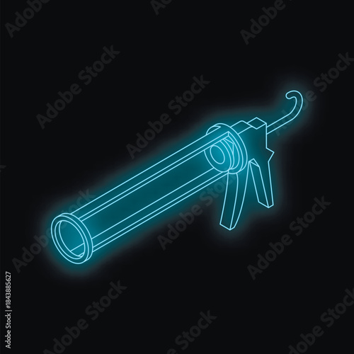 Polygonal vector illustration of a caulking gun, ideal for diy and construction topics