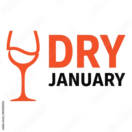 Dry january campaign with wine glass