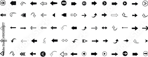 Arrow icon set. Arrow. Cursor. Black veBlack arrow pointing to the right. Black direction pointer. Vector illustration.ctor arrows icons.Collection different arrows sign. Modern simple arrows.