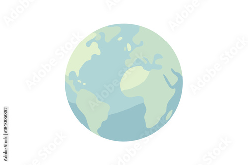 Minimalist flat earth illustration with pastel colors