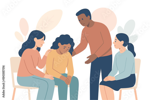 Emotional support and empathy in group therapy session