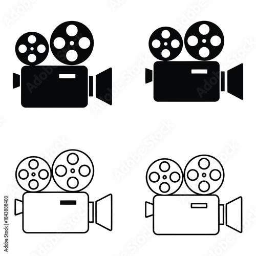 Different styles of camera icons for film making