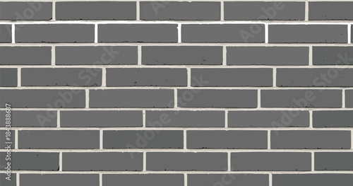 Seamless vector pattern of a realistic gray brick wall texture with white mortar, illustrating construction, architecture, building background, and stone texture concepts.