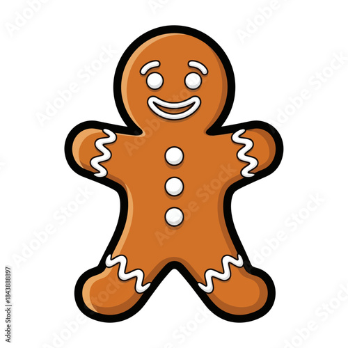Happy gingerbread man cookie character
