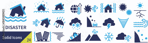 Disaster and natural hazard set flood hurricane
