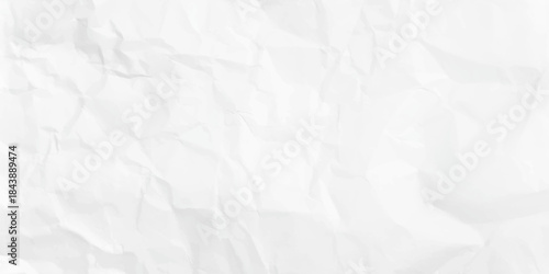 closeup crumpled paper texture background. Paper texture Crumpled White. Top view.