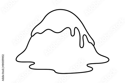 Simple line drawing of gooey blob shape