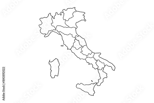 Outline map of italy with regional divisions