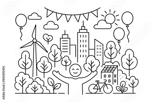 Sustainable urban living: embracing green spaces and renewable energy in modern cities