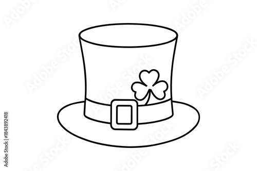 St. patrick's day hat with shamrock and buckle outline
