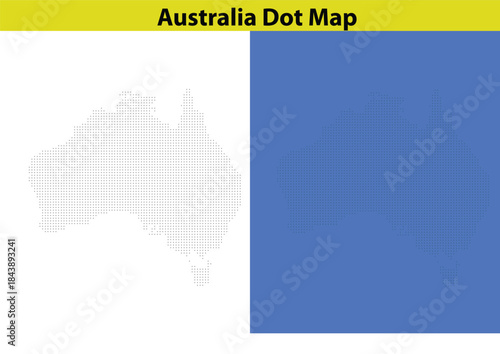 Australia Dot Map Vector Illustration,Vector dotted world map.