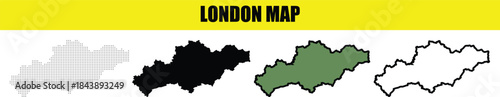 London Dot Map Vector Illustration,London map isolated on white background.