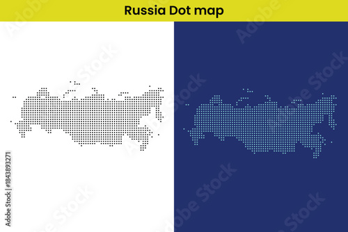 Russia Dot Map Vector Illustration.World dotted map